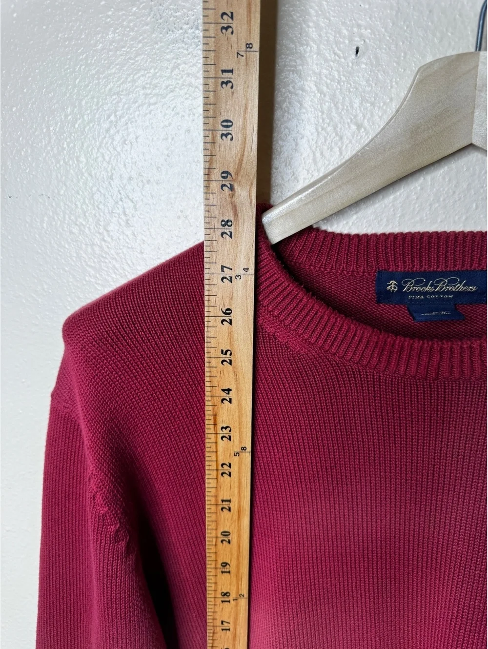 Brooks Brothers Crewneck Sweater Mens Medium Burgundy Knitted Pullover Preppy